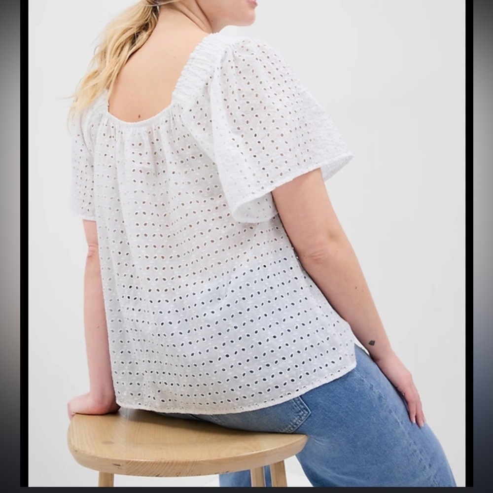 Gap Squareneck Flutter Sleeve Top